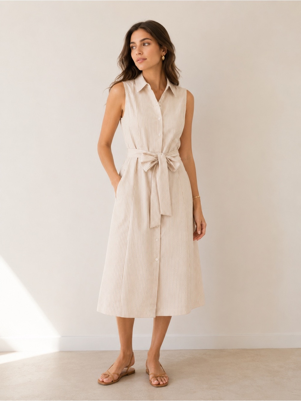 🎉LAST PIECE 🎉ANNE KLEIN Sleeveless Striped Shirt Dress